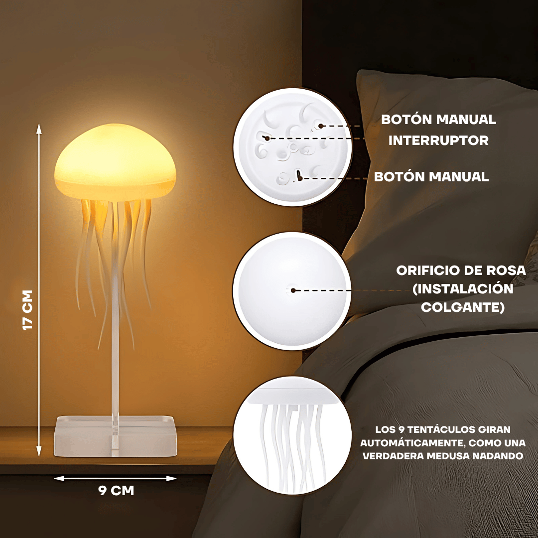 LAMPARA MEDUSA CON LUZ LED