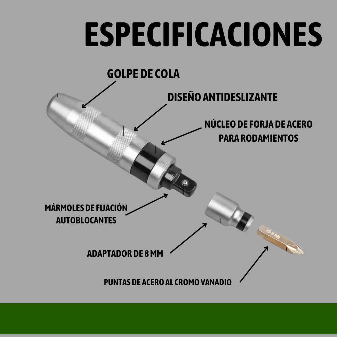 DESTORNILLADOR DE IMPACTO KIT 13 PIEZAS