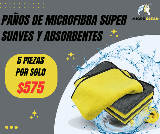 5 PIEZAS DE PAÑOS MICRO FIBRA