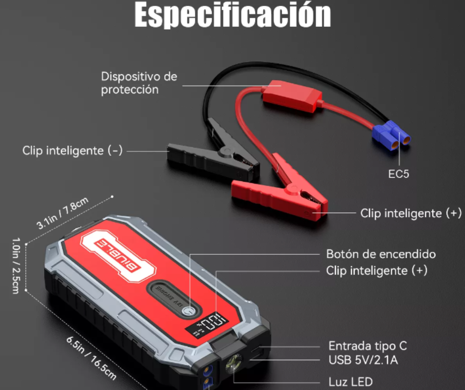 ARRANCADOR DE BATERÍA PARA AUTOS