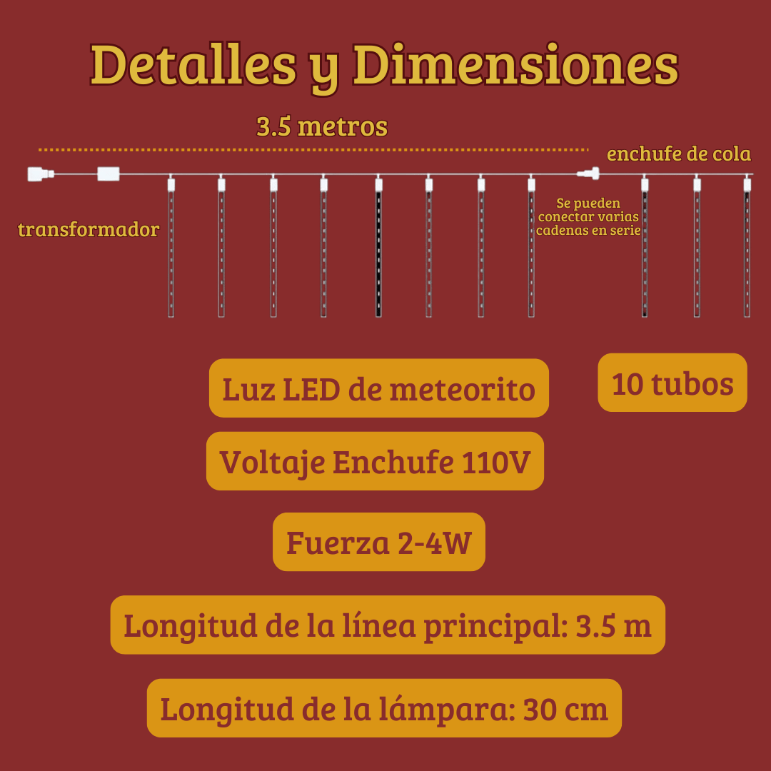Luces Navideñas Lluvia de Meteoritos